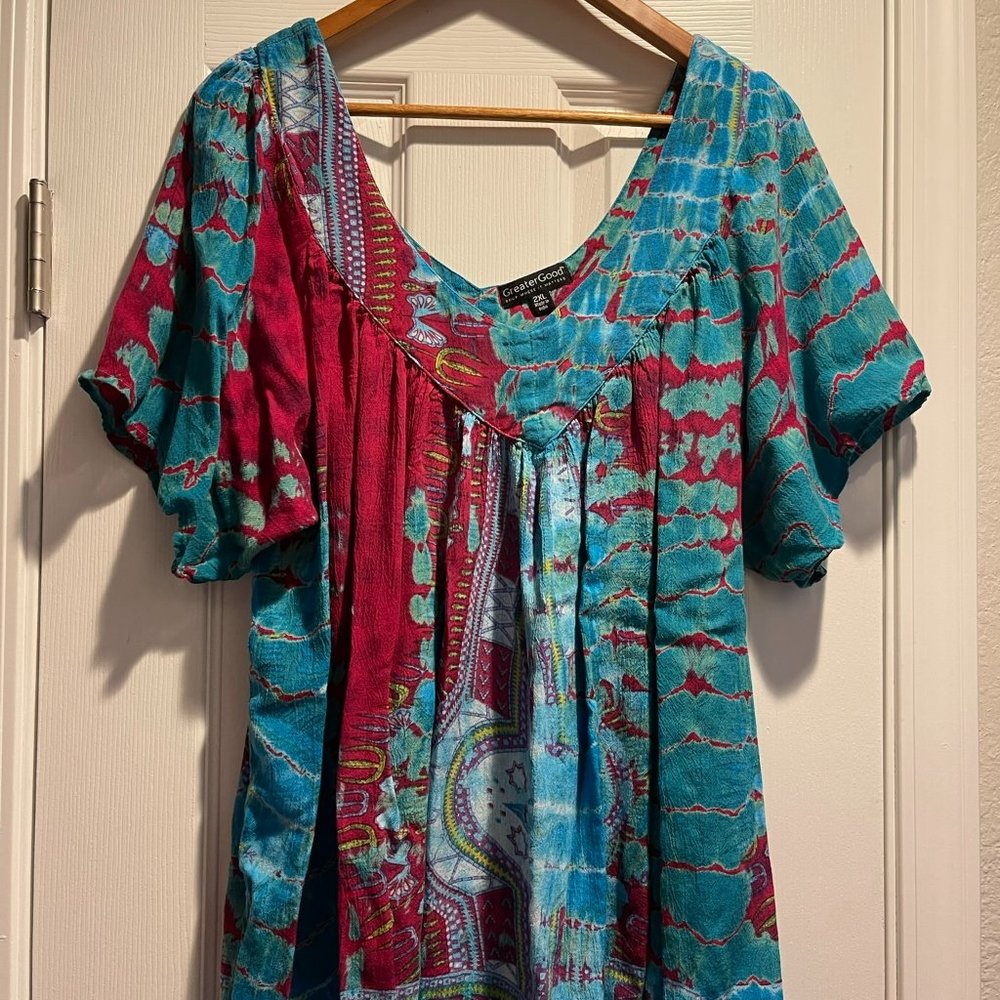 Boho Tie Tied Blouse 2XL